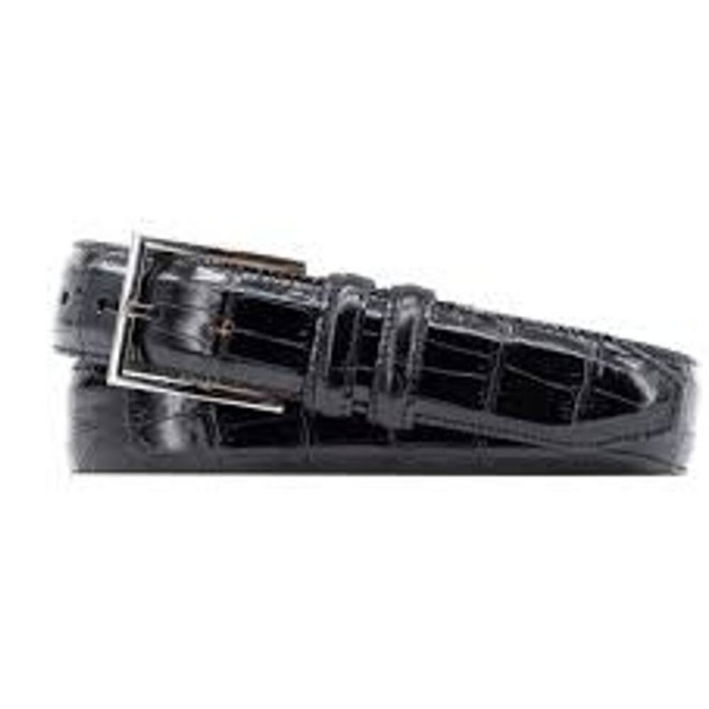 Martin Dingman 36"  leather belt Alexander Alligator M-L black embossed crock